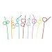 JOYIN 32 Pack Valentines Day Straws with Cards, Colorful Crazy Reusable Drinking Straws for kids, Classroom Exchange Prizes, Party Favors Gifts