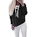 Pullover Sweatshirt, Misaky Women Autumn Long Sleeve Lace-up Tops Blouse (S, Black)