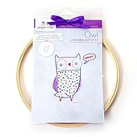 Penguin & Fish Owl Hand Embroidery DIY Craft Wall Art Kit, Beginner Learn to Embroider French Knot, Backstitch, Satin Stitch, 8 inch Hoop, 6 Strand Cotton Floss Thread, Needle, Kids Crafts Boys Girls