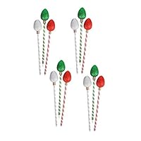 Zoombie Novelties Glitter Bulb Pens - Red, Green, Silver - 12 Pack - Prizes, Party Supplies, Office Supplies, Stocking Stuffers