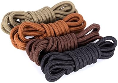 Round Shoelaces 3/16" Thick Solid Colors for All Shoe Types Several Lengths 2 Pairs (4 Laces) (Black, 39"(100cm))
