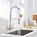 VAPSINT Commercial Stainless Steel Single Lever Handle Pull Down Sprayer Spring Kitchen Faucet, Kitchen Sink Faucet Brushed Nickel Finish