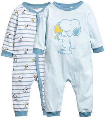 Amazon H M70 スヌーピーカバーオールロンパースパジャマ２枚セット男の子ベビー アニメ 萌えグッズ 通販