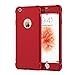 ORETECH Compatible with iPhone 6 Case, iPhone 6s Case, with [2X Tempered Glass Screen Protector] 360° Full Body Heavy Duty Shockproof Anti-Scratch Rubber Silicone Case for iPhone 6/6s 4.7 inch - Red
