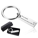 Drive Safe Keychain,I Need You Here with Me Trucker Husband Gifts for Husband Dad Boyfriend Gifts Valentines Day Gifts Stocking Stuffer, Birthday Gifts