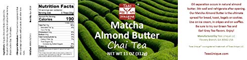 Teas Unique Matcha Almond Butter, Chai Tea (11 Ounce)