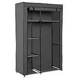 Homebi Clothes Closet Portable Wardrobe Durable Clothes Storage Non-Woven Fabric Wardrobe Storage Organizer with Hanging Rod and 6 Shelves,41.73