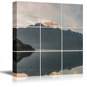 Canvas Wall Art Calm Lake Canvas Prints Home Artwork Decoration for Living Room,Bedroom - 12x12 inches