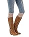 Dimore Women's leg warmers Boot Cuff Knit Boot Cuffsocks Mid Calf knitted Dance Button Cable Knit Boot Cuff Biege