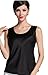 Fashion Silk Women's Shirts Blouse Silk Tank Tops Medium Black