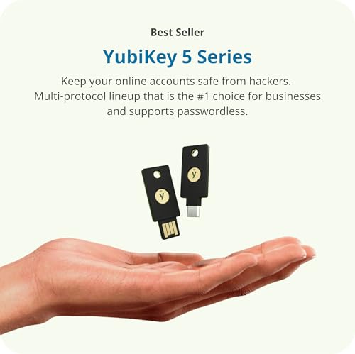 Yubico - YubiKey 5C NFC - Multi-Factor authentication (MFA) Security Key and passkey, Connect via USB-C or NFC, FIDO Certified - Protect Your Online Accounts