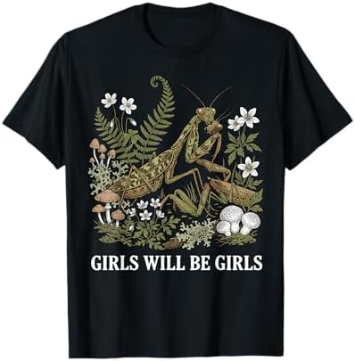 Amazon.com: Girl Will Be Girls Praying Mantis Tee, T-Shirt
