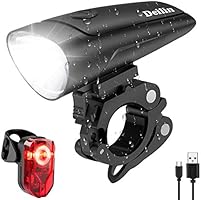 Deilin LED Fahrradlicht Set, 2 Licht-Modi Fahrradlampe Zugelassen Fahrradbeleuchtung, USB Aufladbar Fahrradlicht Vorne...