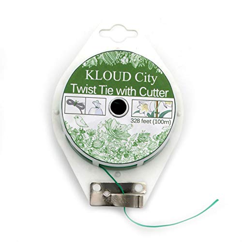 KLOUD City 328 Feet (100m) Green Multi-Function Sturdy Garden Plant Twist Tie with Cutter/Cable Tie/Zip Tie/Coated Wire (1) (1 roll Green)