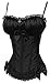 Alivila.Y Fashion Womens Vintage Sexy Overbust Bowknot Corset 8899-Black-XL