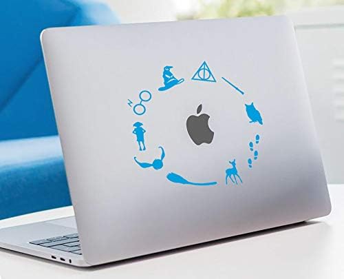 Die-cut vinyl decal sticker HP for laptop car window locker mirror (Light Blue, 5 inch)