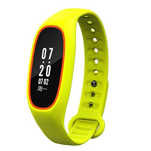 L@YC Monitor Blood Pressure Heart Rate Bluetooth Exercise Step Health Bracelet, Yellow