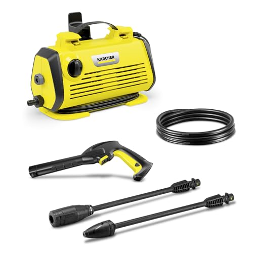 Kärcher Hochdruckreiniger K 3 Horizontal Plus, Druck: max. 120 bar, Fördermenge: 380 l/h, Flächenleistung: 25 m²/h, Gewicht: 4,8 kg, Hochdruckschlauch und -Pistole, Dreckfräser, Strahlrohr