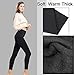 Double Couple 2 Pack Women High Waist Slimming Opaque Fleece Lined Leggings Fashion Pants Workout (Black & Grey, One Size)