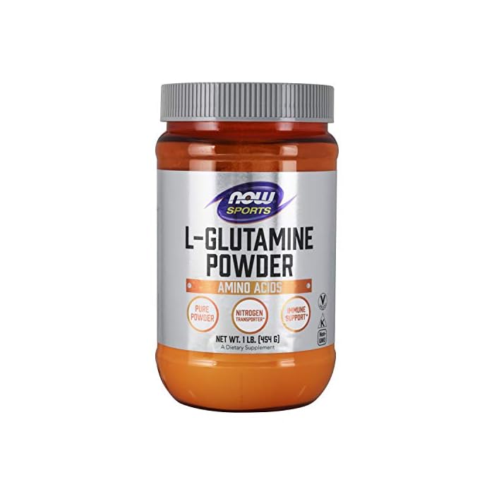 NOW Sports Nutrition, L-Glutamine Pure Powder, Nitrogen Transporter*, Amino Acid, 1-Pound