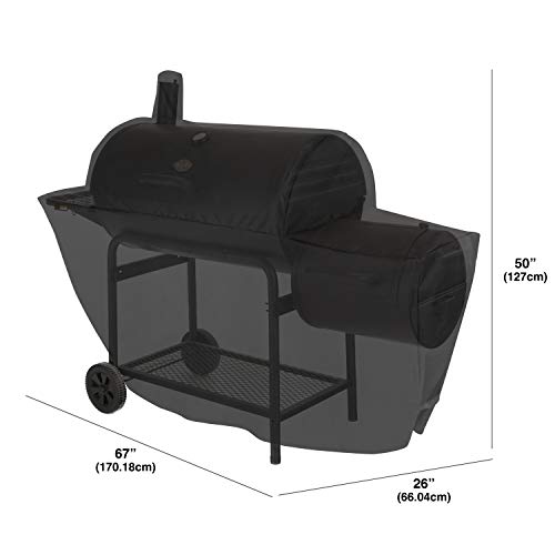 Modern Leisure 2981 Chalet Chimney Smoker BBQ Charcoal Grill Cover (67 L x 26 D x 50 H inches) Waterproof, Black