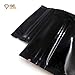 Resealable Mylar Smell Proof Ziplock 3x4 Bags x 100 Pcs (Metallic BLACK, 2.9 x 3.9 in / 7.5 x 10cm) for Food Storage, Sample, Cute Packaging by HallGEMs