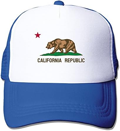 WZN California Rebuplic Flag With Brown Bear Hat With RoyalBlue