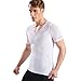 HANERDUN Mens Slimming Body Shaper with Zipper Compression Shirt Slim Shapewear White