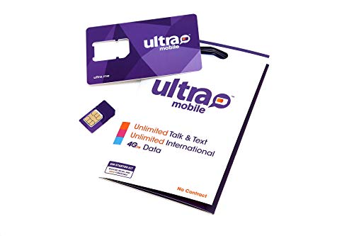 Ultra Mobile SIM Card Starter Kit with No Contract- GSM (T-Mobile) 4G LTE - Fits All Cell Phones (Standard, Micro, Nano) - Choose Your Plan on a Monthly Basis with 3ft Lightning and Micro USB Cable