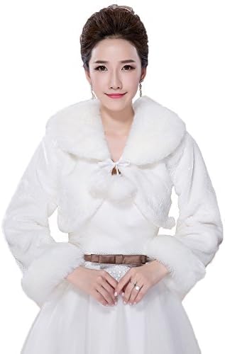 Angel Formal Dresses Women's Rabbit Faux Fur Wedding Bolero Jackets Bridal Shawls