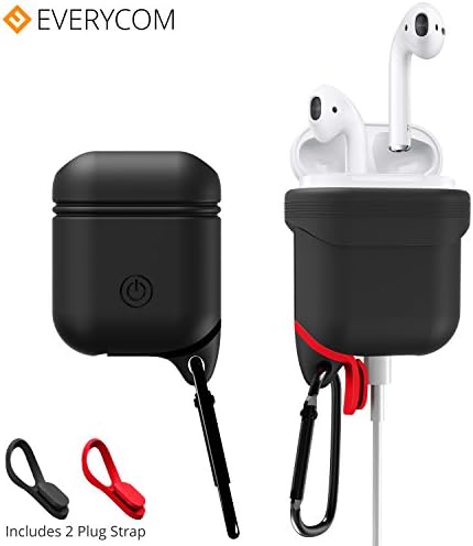 Everycom Matte Look Waterproof Shock Resistant Protective Case Cover for Apple AirPods - Black