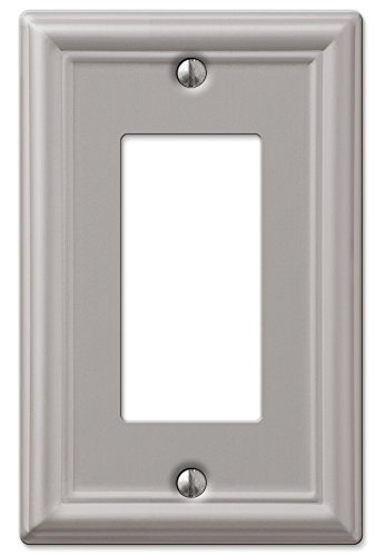 Amerelle Chelsea Single Rocker-GFCI Steel Wallplate in Brushed Nickel