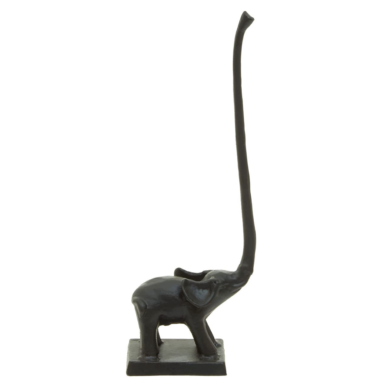 Premier Houseware Black Toilet Roll Holder For Bathroom/Elephant Figurine Toilet Paper Holder/Stylish Free Standing Toilet Roll Holder W12 x D7 x H35cm.
