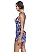 Awesome21 Floral Design Printed Sleeveless Zipper Front Romper Royal Blue Size M