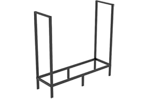 FOYUEE Firewood Rack Outdoor 4 Ft Log Holder For Fireplace Indoor Fire Wood Storage Holding Stand Heavy Duty
