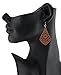 Women's Elegant Filigree Smooth Faux Leather Dangle Pierced Earrings, Brown