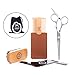 Beard Grooming & Trimming Kit (4-Pc. Set) Beech Wood Brush w/Boar Bristles, Pearwood Comb, Stainless-Steel Scissors, Shaper Template | Mustache, Facial Hair