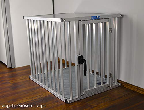 Callieway® ALU DOGBOX/Aluminium hondenkooi voor kantoor of thuisgebruik (alleen verticale balken) (XL=95 (L) x66 (W… - Afbeelding 5