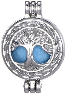 10pcs Hollow Pearl Cage Rhodium Plated Beads Cage Locket Pendant Jewelry Making Supplies/Essential Oil Scent Diffuser Locket Pendant with Cotton Pom Poms (Style11)