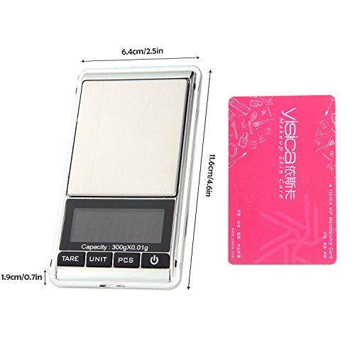 Digital Pocket Scale, Smart Weigh Scale High Precision Electric Jewelry Scale, Mini Portable LCD Gram Weight Balance Scale, 300g/0.01g, Black