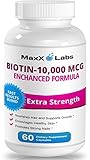 Hair Skin and Nails Vitamins (HSN) ★ Best Biotin for Hair Growth ★ Potent Biotin 10,000mcg Formula - It Works Nourishing Your Skin & Growing Strong Nails & Healthy Sexy Hair - 60 Gluten Free Capsules