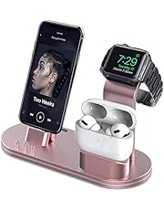 OLEBR Charging Stand Compatible with AirPods, iWatch Series 6/7/SE/5/4/3/2/1,Phone Series 13/12/12 Pro/Max/11/11 Pro/Max/Xs/X Max/XR/X/8/8Plus/7/7 P/6S/6S P(Original Cable Required)