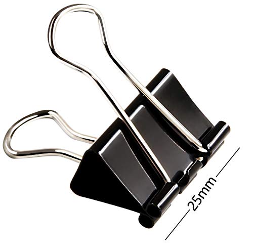 MROCO 48 PCS Binder Clips, Small 1 inch Width, 1/2 inch Paper Holding Capacity, Paper Clamps Binder Clamps for Office, Home, Schools, Kitchen Home Usage (Black) - Thumbnail 2