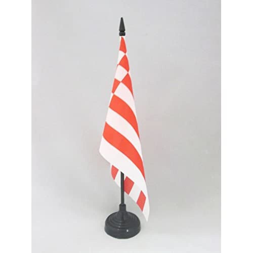 AZ FLAG Bremen Table Flag 5'' x 8'' - German region of Bremen Office Decoration 100% Polyester 21 x 14 cm - Mini Desk Flag with Pole and Black Plastic Base