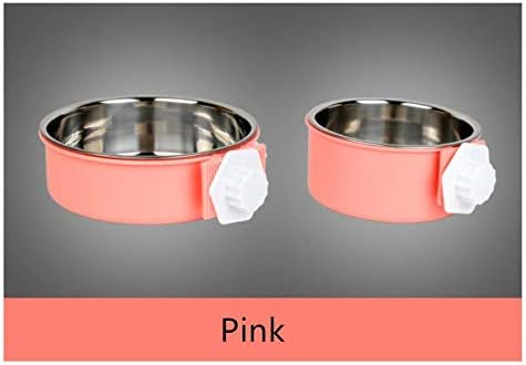 2-in-1 Pet Food Water Hanging Bowl for Crates & Cages Removable Stainless Steel and Plastic Feeder Double Feeding Bowl for Dog Cat Small Animals (L - Image 3