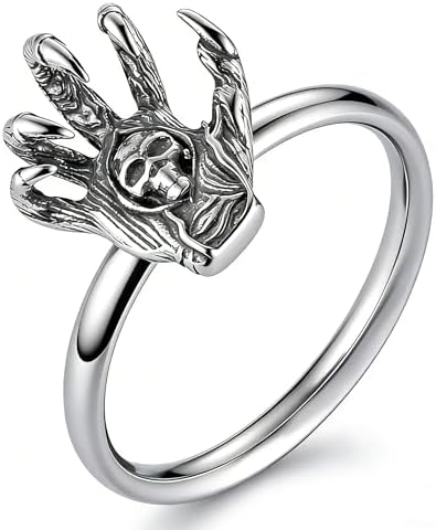 SAINTHERO Men's Vintage Stainless Steel Band Rings Gothic Devil