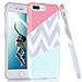 BAISRKE for 7 Plus Case Slim Fit Flexible Soft Silicone Rubber TPU Shockproof Clear Bumper Split Chevron Wave Design Shell Glossy Skin Cover for 7 Plus iPhone 8 Plus 5.5 inch