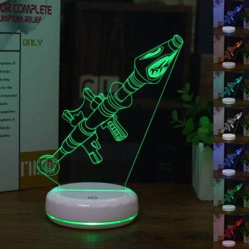 FORNITE Rocket Weapon LED 3D Lamp Night Light 6 Colors Change Tables Desk Kids Xmas Gifts Hot