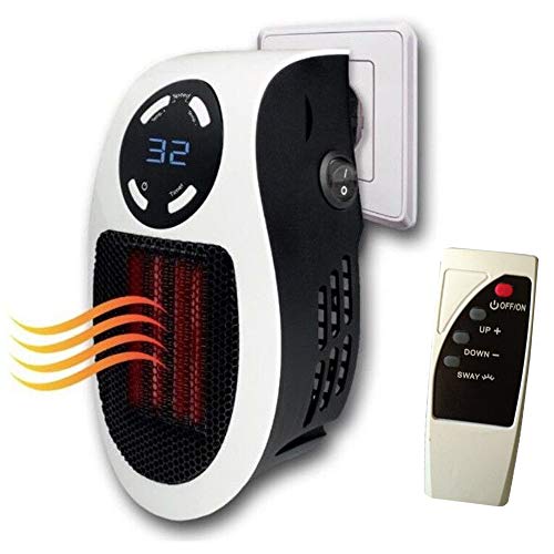 Mini Space Heater with Adjustable Timer Digital Display, Plug In Handy Heater Electric Heater for Home and Office Ceramic Small Heater with Thermostat, 500W