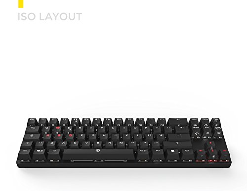DREVO Calibur 72 clave de juego mecánico teclado RGB LED retroiluminada Tenkeyless inalámbrico Bluetooth 4.0 -UK Layout (Switch Negro, Negro) - Imagen 5